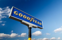 Image of Goodyear signage, illustrating the author's demand planning career