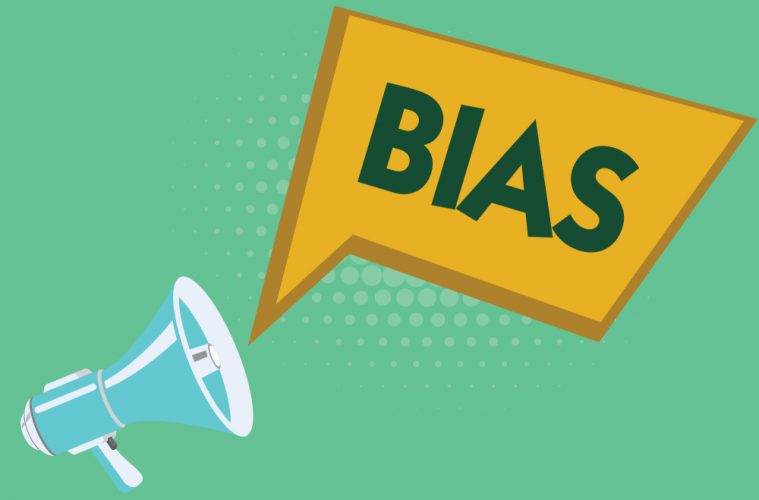 image with text saying "bias"