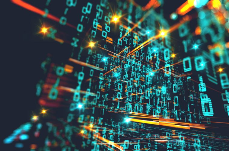 Data concept with binary code