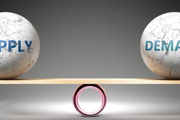 Image of supply and demand balancing on seesaw