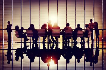 Image of meeting at a modern office