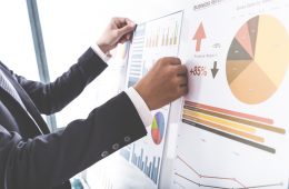 Businessman analyzing charts