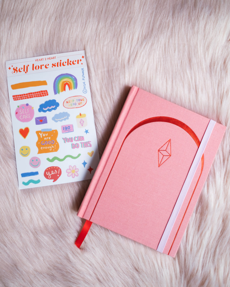 Heart 2 Heart planner - Pink + Sticker Pack bundle 組合